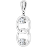 14K Gold Round Lab-Grown Diamond Two-Stone Circle Pendant - view 2