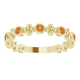 14K Gold Round Natural Citrine Beaded Ring – 2mm Stones - Yellow Gold - view 3
