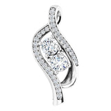 Platinum Round Natural Diamond Two-Stone Pendant