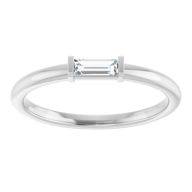 14K Gold Natural Diamond Stackable Ring – 1/8–1/6 CTW - White Gold - view 8