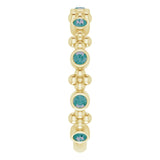 14K Gold Round Natural Alexandrite Beaded Ring – 2mm Stones - Yellow Gold - view 4