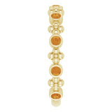 14K Gold Round Natural Citrine Beaded Ring – 2mm Stones - Yellow Gold - view 4