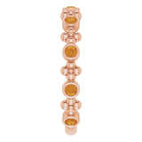 14K Gold Round Natural Citrine Beaded Ring – 2mm Stones - Rose Gold - view 4