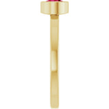 14K Gold Round Natural Ruby Bezel-Set Solitaire Ring - Yellow Gold - view 4