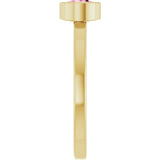 14K Gold Round Natural Pink Tourmaline Bezel-Set Solitaire Ring - Yellow Gold - view 4