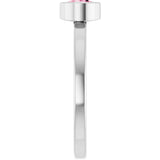 14K Gold Round Natural Pink Tourmaline Bezel-Set Solitaire Ring - White Gold - view 4