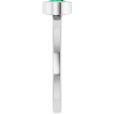 Platinum Round Lab-Grown Emerald Bezel-Set Solitaire Ring - view 4