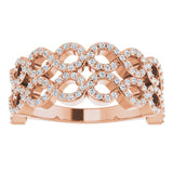14K Gold Round Natural Diamond Infinity-Inspired Ring II - Rose Gold - view 3