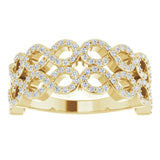 14K Gold Round Natural Diamond Infinity-Inspired Ring II - Yellow Gold - view 3