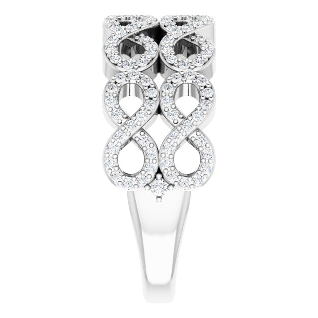 Platinum Round Natural Diamond Infinity-Inspired Ring II - view 4