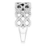 14K Gold Round Natural Diamond Infinity-Inspired Ring II - White Gold - view 4