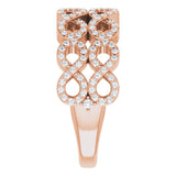 14K Gold Round Natural Diamond Infinity-Inspired Ring II - Rose Gold - view 4