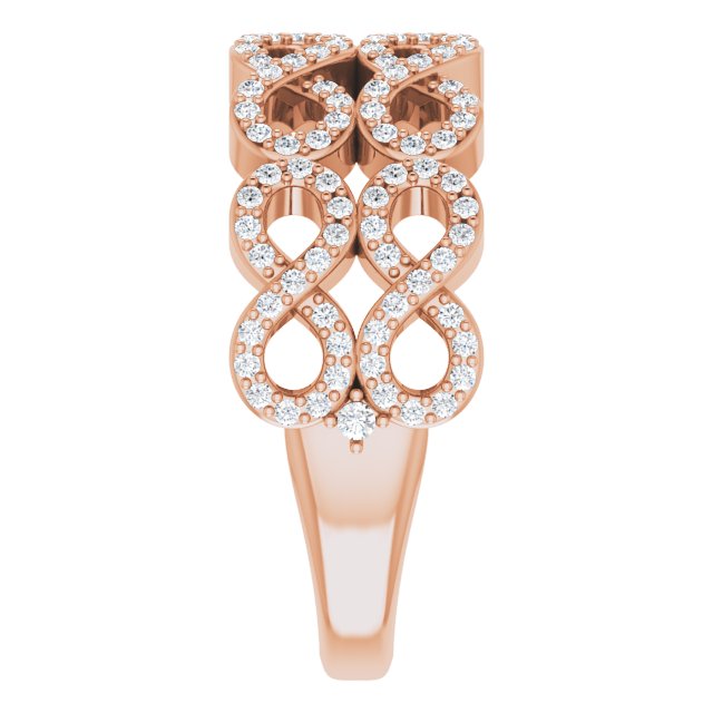14K Gold Round Natural Diamond Infinity-Inspired Ring II - Rose Gold - view 4