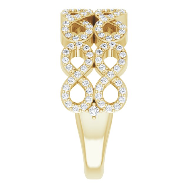 14K Gold Round Natural Diamond Infinity-Inspired Ring II - Yellow Gold - view 4