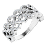 Platinum Round Natural Diamond Infinity-Inspired Ring II