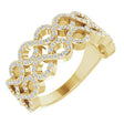 14K Gold Round Natural Diamond Infinity-Inspired Ring II - Yellow Gold