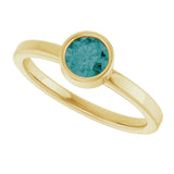 14K Gold Round Lab-Grown Alexandrite Bezel-Set Solitaire Ring - Yellow Gold - view 5
