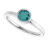 14K Gold Round Lab-Grown Alexandrite Bezel-Set Solitaire Ring - White Gold - view 5