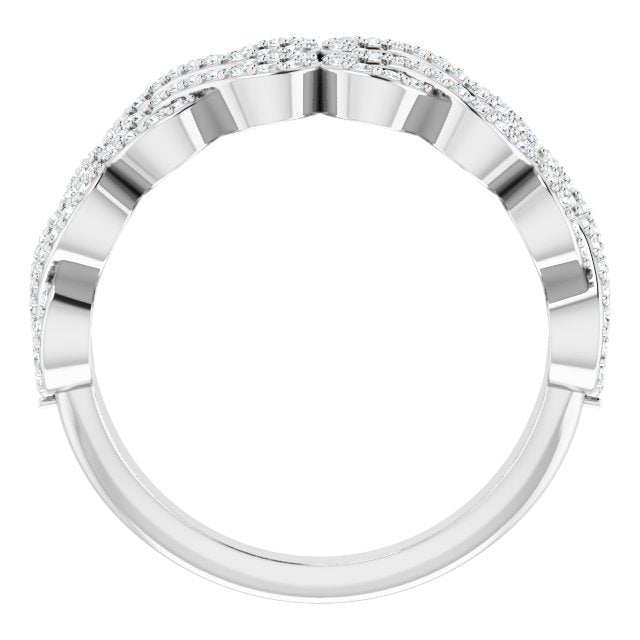 Platinum Round Natural Diamond Infinity-Inspired Ring II - view 2