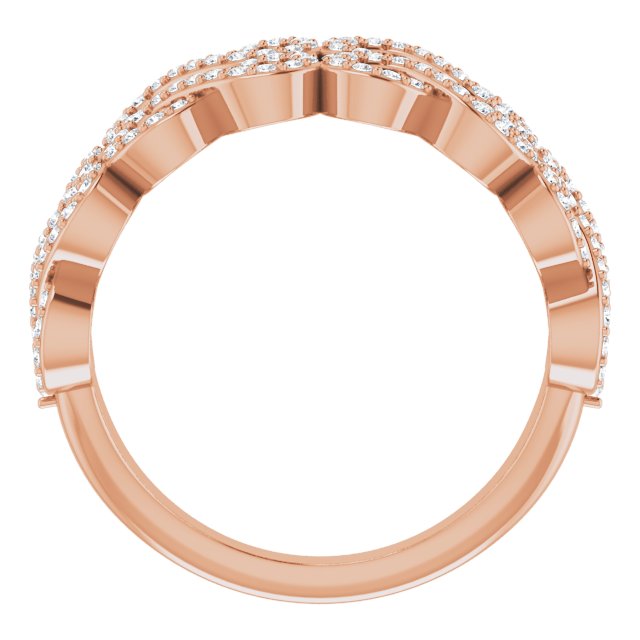 14K Gold Round Natural Diamond Infinity-Inspired Ring II - Rose Gold - view 2