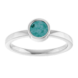 Platinum Round Lab-Grown Alexandrite Bezel-Set Solitaire Ring - view 3