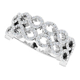 14K Gold Round Natural Diamond Infinity-Inspired Ring II - White Gold - view 5