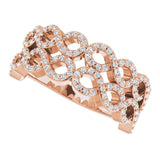 14K Gold Round Natural Diamond Infinity-Inspired Ring II - Rose Gold - view 5