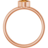 14K Gold Round Natural Citrine Bezel-Set Solitaire Ring - Rose Gold - view 2