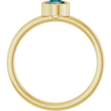 14K Gold Round Lab-Grown Alexandrite Bezel-Set Solitaire Ring - Yellow Gold - view 2