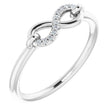 14K Gold Round Natural Diamond Infinity-Inspired Ring III - White Gold