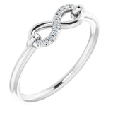 Platinum Round Natural Diamond Infinity-Inspired Ring III