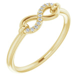 14K Gold Round Natural Diamond Infinity-Inspired Ring III - Yellow Gold