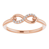 14K Gold Round Natural Diamond Infinity-Inspired Ring III - Rose Gold - view 3