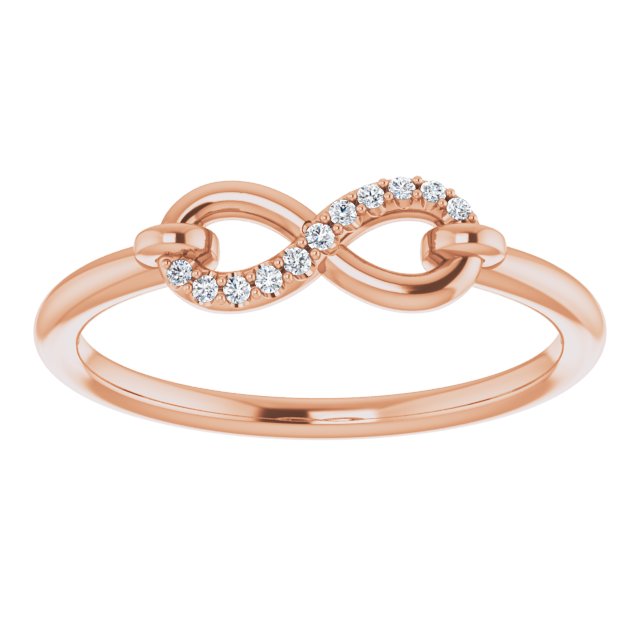 14K Gold Round Natural Diamond Infinity-Inspired Ring III - Rose Gold - view 3