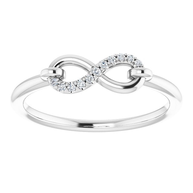 Platinum Round Natural Diamond Infinity-Inspired Ring III - view 3