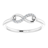 14K Gold Round Natural Diamond Infinity-Inspired Ring III - White Gold - view 3