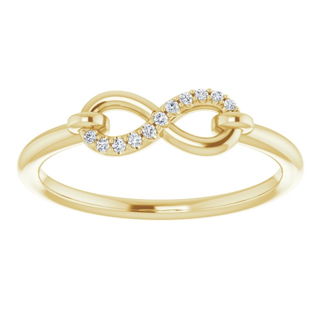 14K Gold Round Natural Diamond Infinity-Inspired Ring III - Yellow Gold - view 3