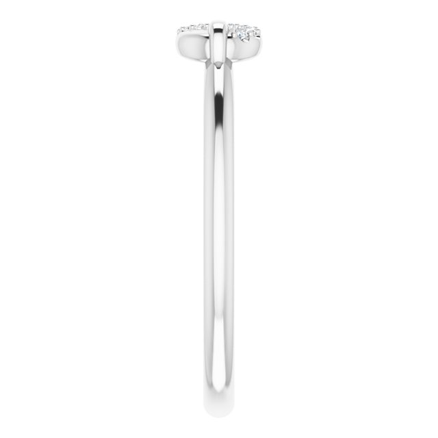 14K Gold Round Natural Diamond Infinity-Inspired Ring III - White Gold - view 4