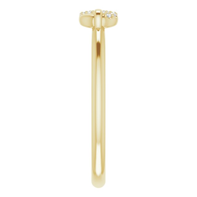 14K Gold Round Natural Diamond Infinity-Inspired Ring III - Yellow Gold - view 4