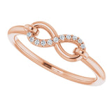14K Gold Round Natural Diamond Infinity-Inspired Ring III - Rose Gold - view 5