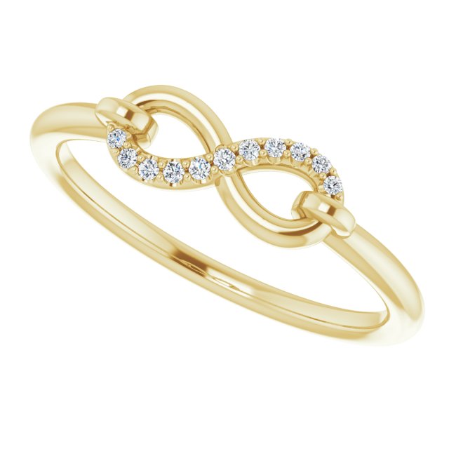 14K Gold Round Natural Diamond Infinity-Inspired Ring III - Yellow Gold - view 5