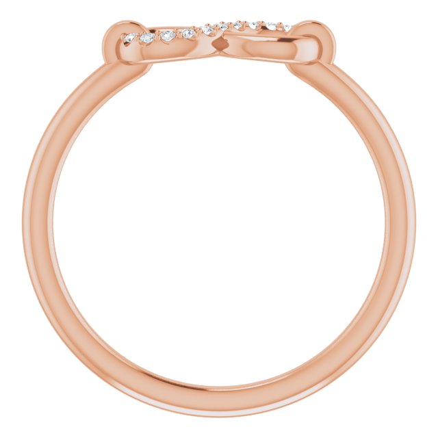 14K Gold Round Natural Diamond Infinity-Inspired Ring III - Rose Gold - view 2