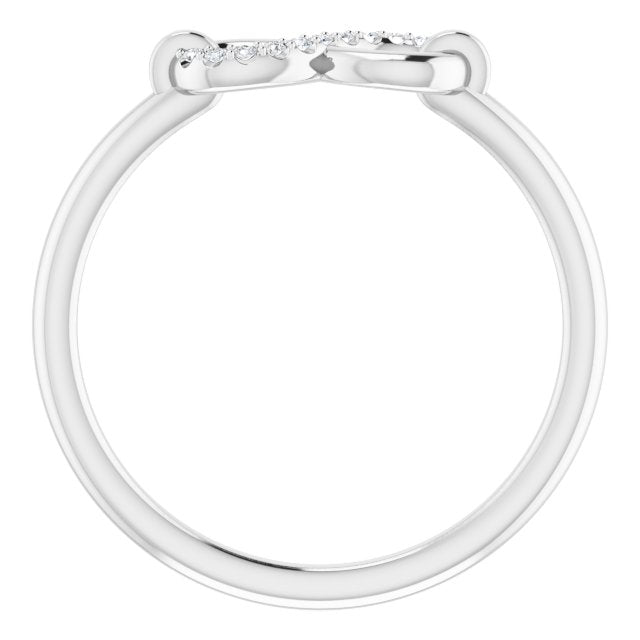 14K Gold Round Natural Diamond Infinity-Inspired Ring III - White Gold - view 2