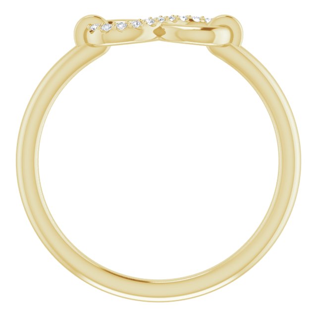14K Gold Round Natural Diamond Infinity-Inspired Ring III - Yellow Gold - view 2