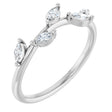 14K Gold Marquise Lab-Grown Diamond Leaf Ring - White Gold