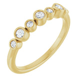 14K Gold Round Natural Diamond Bezel-Set Ring – 2.25mm Stones - Yellow Gold