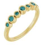 14K Gold Round Natural Alexandrite Bezel-Set Ring - Yellow Gold