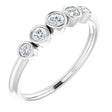Platinum Round Natural Diamond Graduated Bezel-Set Ring