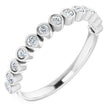 Platinum Round Natural Diamond Bezel-Set Stackable Ring