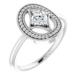 Platinum Round Natural Diamond Halo-Style Ring – 4.1mm Stones